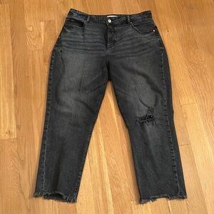 Women's Ann Taylor LOFT Distressed Black Jeans